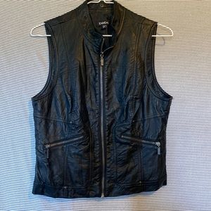Bebe black leather vest